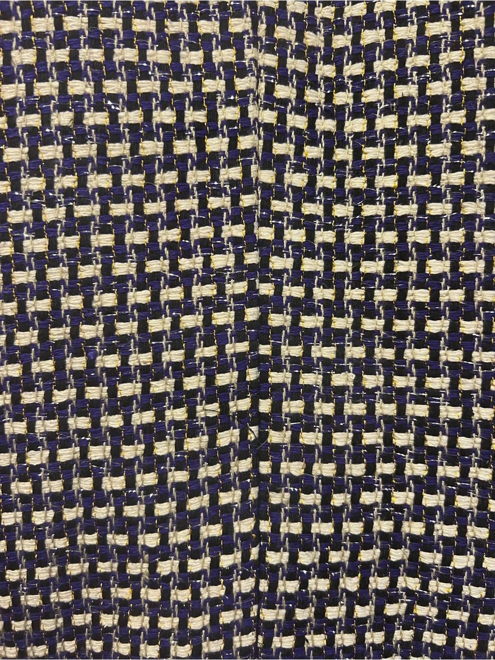 J. Crew Metallic Navy Silk blend Tweed collarless blazer size 0
